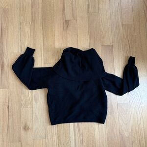 Zara Off the Shoulder Black Women's Sweater